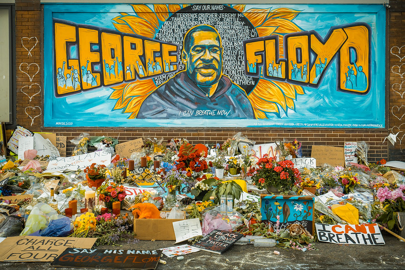 George Floyd mural and memorial in South Minneapolis